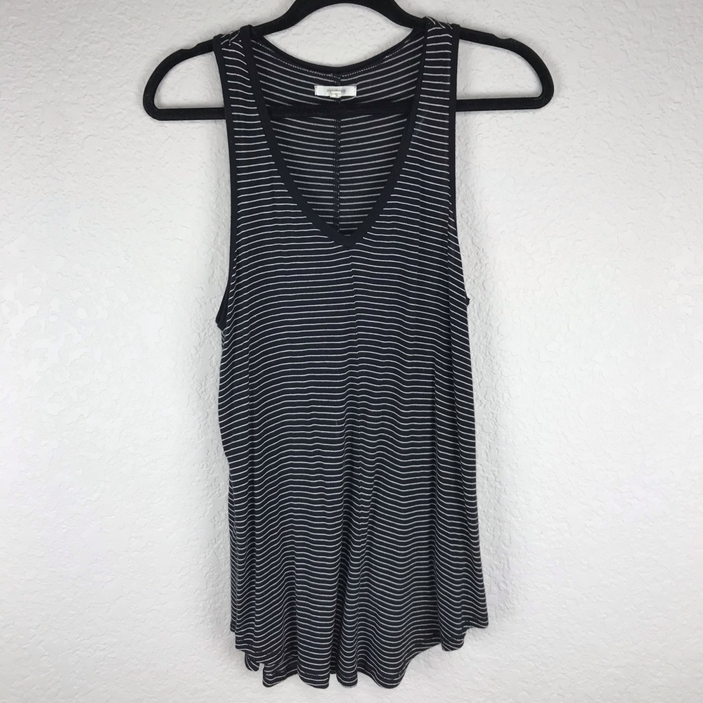 Striped V Neck Top